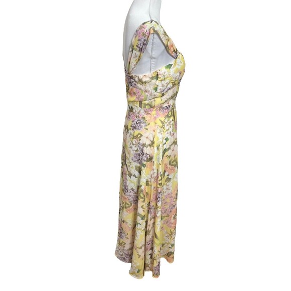 Yumi Kim Ariana Floral Dress Women’s Size Small Yellow Midi Ruched Lined - Picture 6 of 13